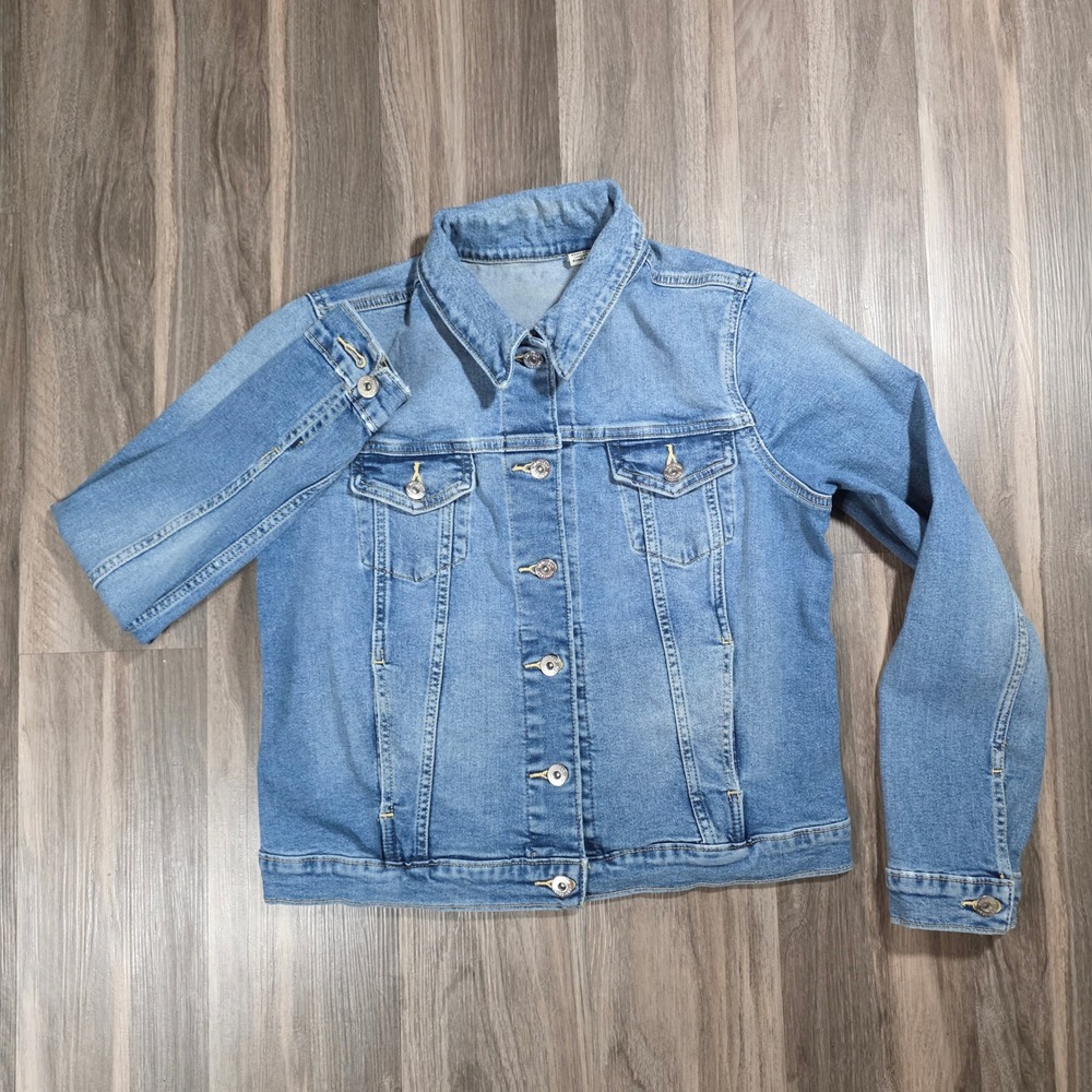 Denizen from Levis Womens Medium Wash Denim Trucker Jacket Blue Size M 746180011